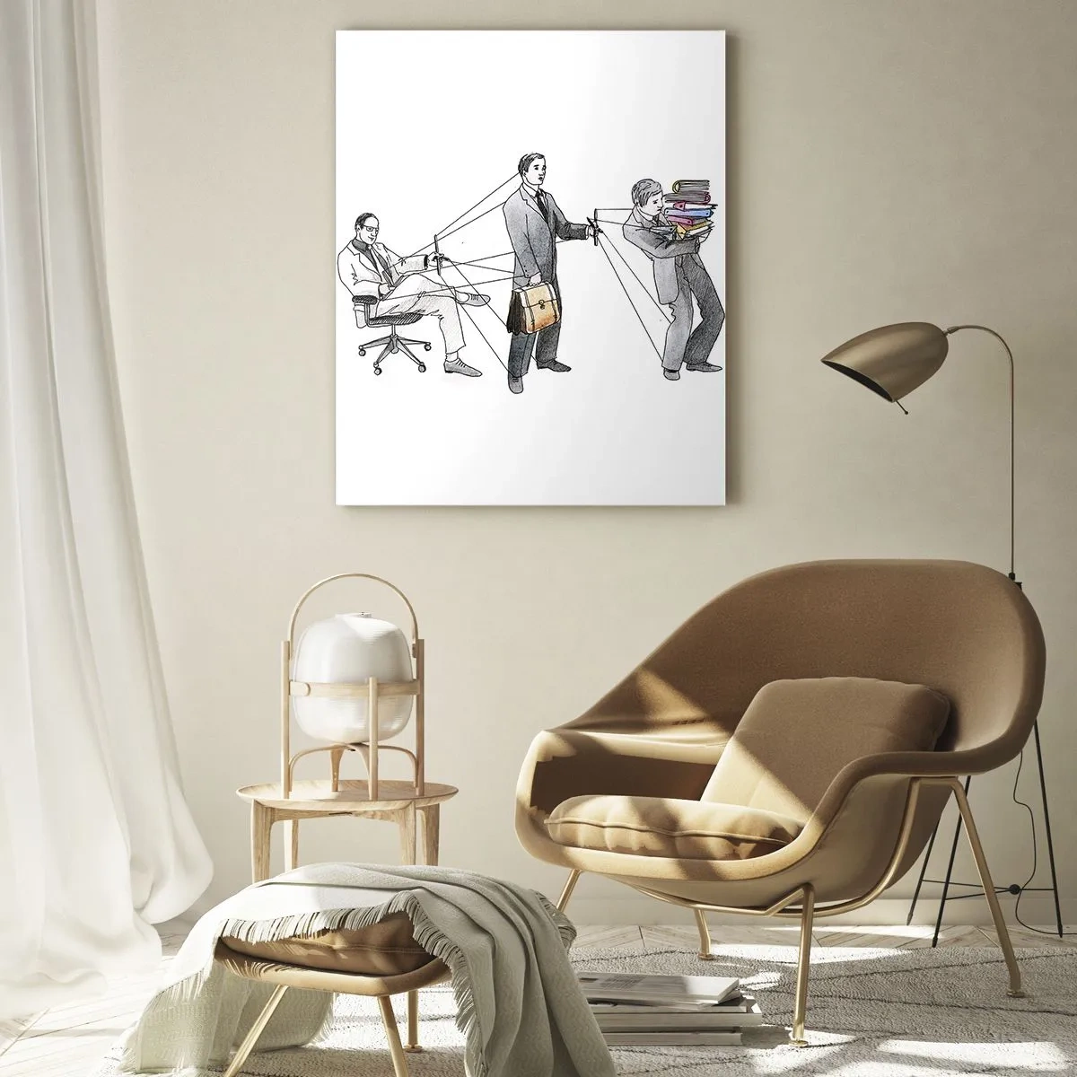 Impression sur verre - Image sur verre - Illustration de la hiérarchie du travail de bureau - 50x70cm - Chacun a son maître - Décoration murale moderne pour le salon et la chambre ARTTOR