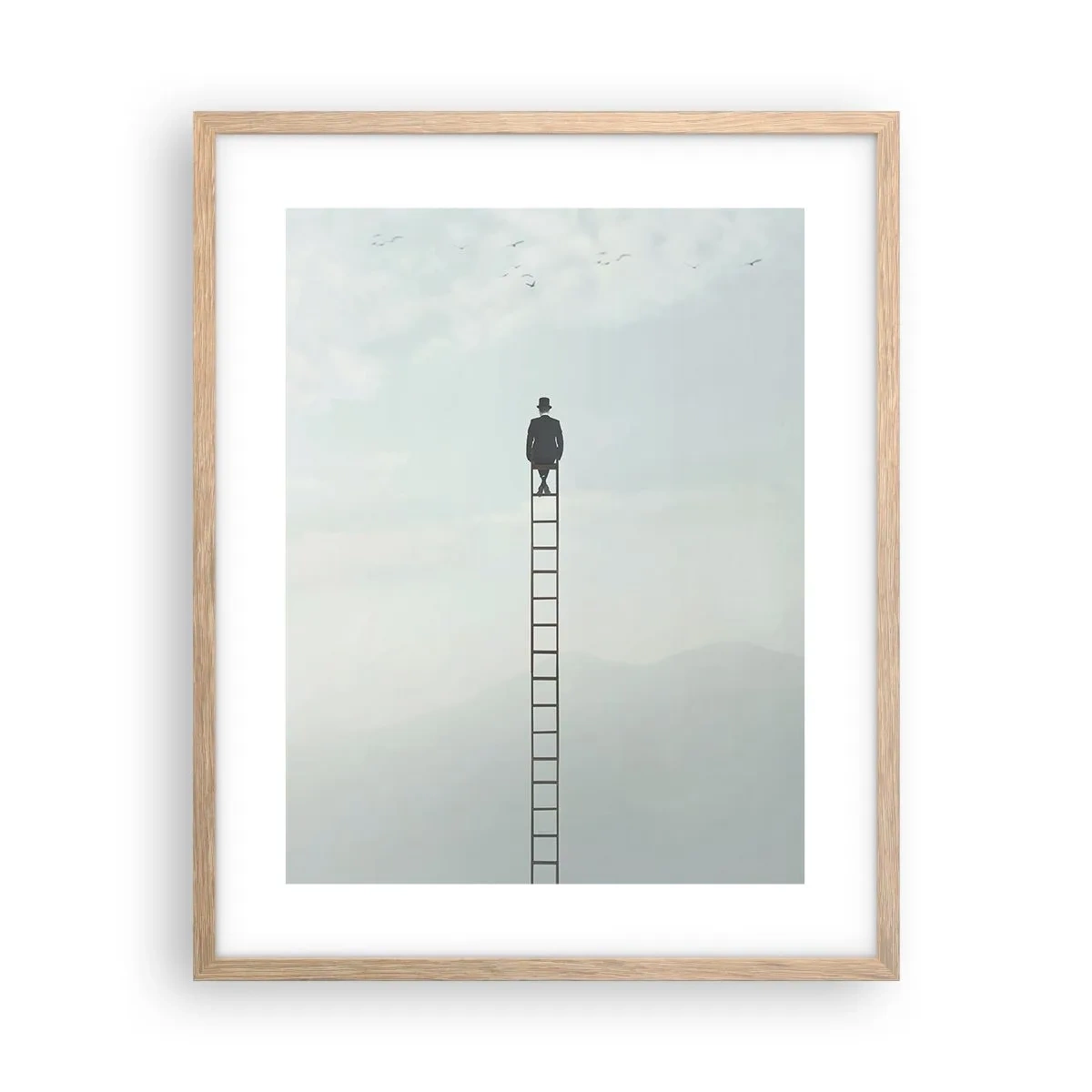 Affiche dans un chêne clair - Poster - Se soulever au-dessus - 40x50 cm