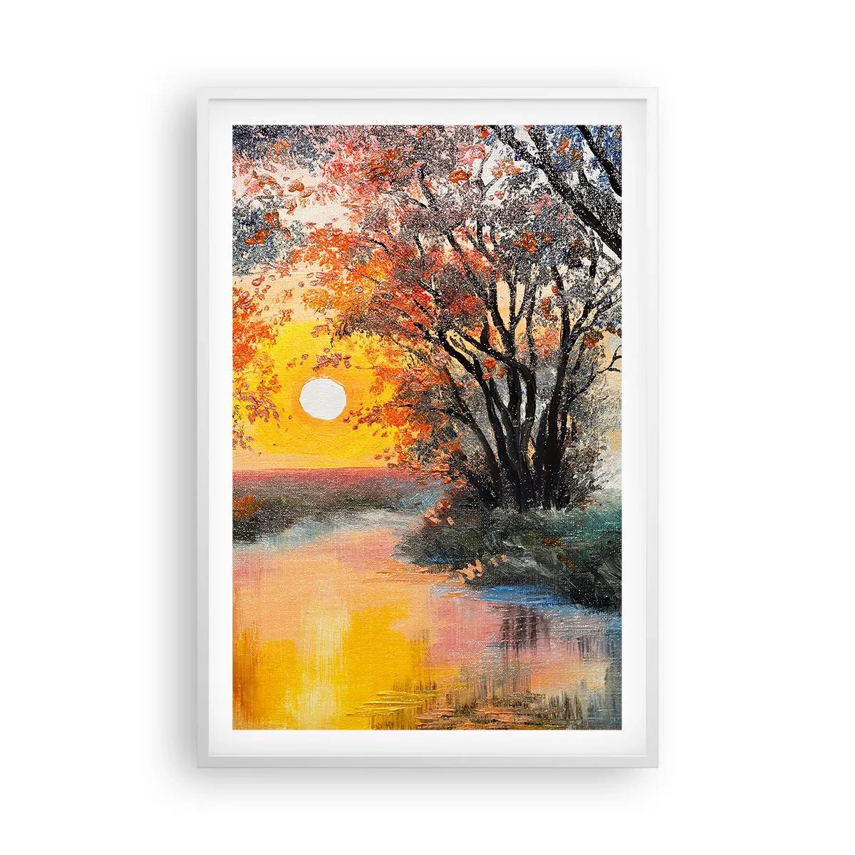 Affiche dans un cadre blanc - Poster - Climats de printemps - 61x91 cm