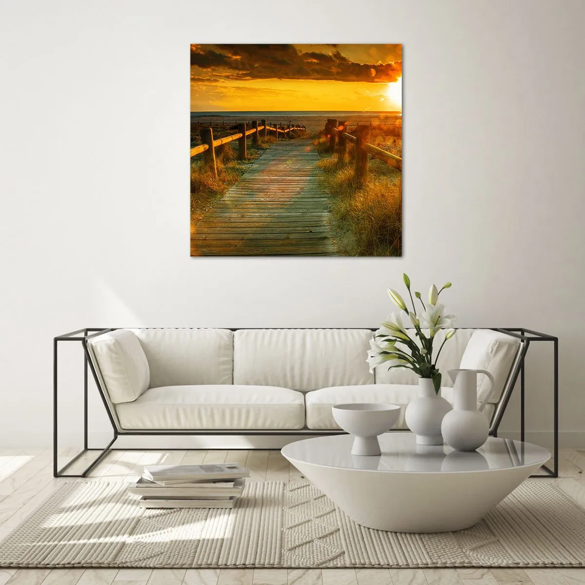 Impression sur verre - Image sur verre - Baigné dans le vieil or - 60x60 cm