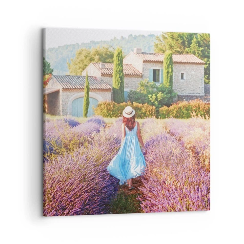Impression sur toile - Image sur toile - Fille de la lavande - 60x60 cm