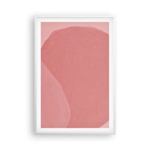 Affiche dans un cadre blanc - Poster - Composition organique en rose - 61x91 cm