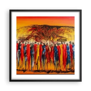 Affiche dans un cadre noir - Poster - Là-bas, là-bas, ils vont là-bas - 50x50 cm