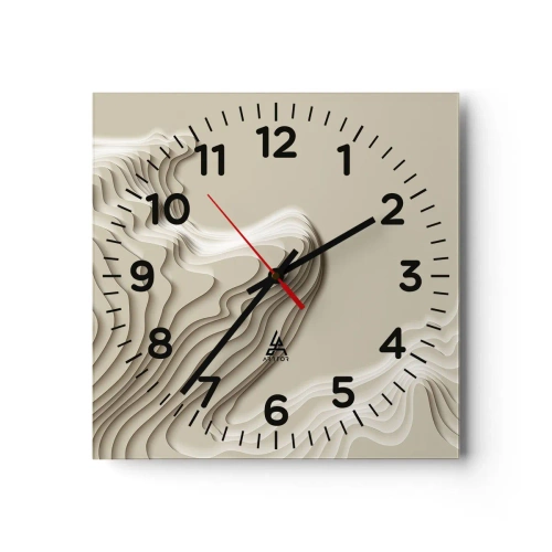Horloge murale - Pendule murale - Topographie artistique - 40x40 cm