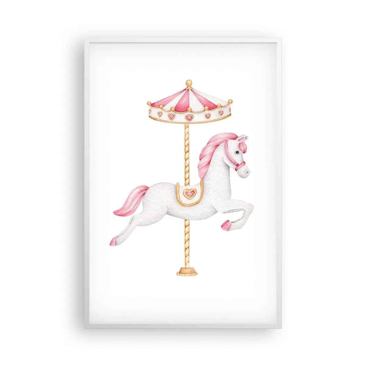 Affiche dans un cadre blanc - Poster - Les sabots en avant - 61x91 cm