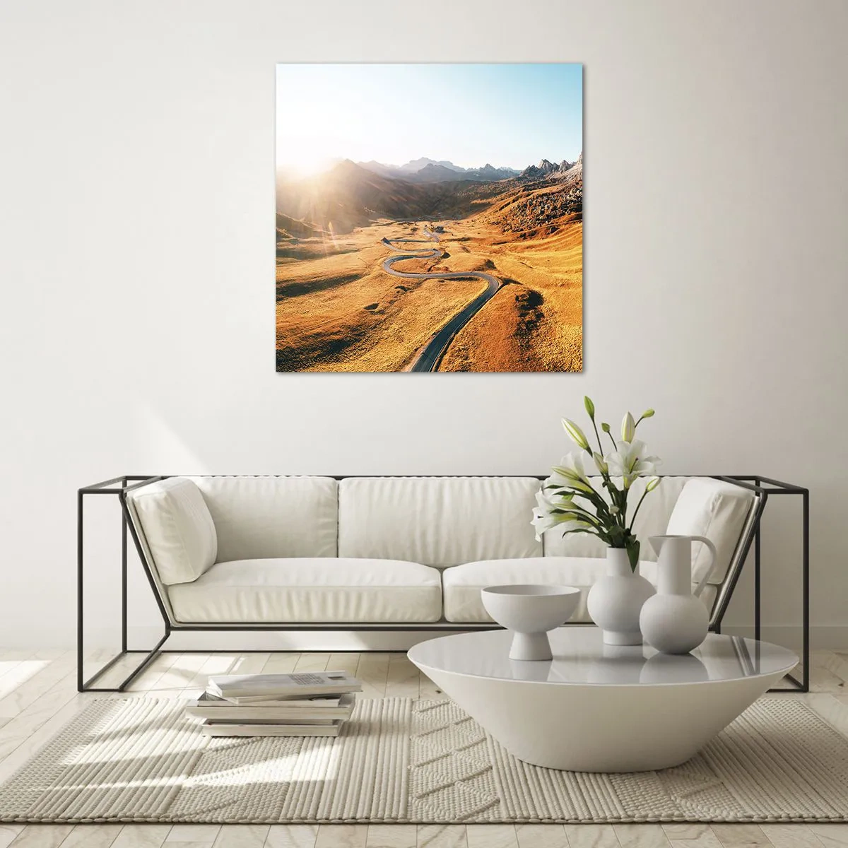 Impression sur verre - Image sur verre - Dans une vallée dorée - 50x50 cm