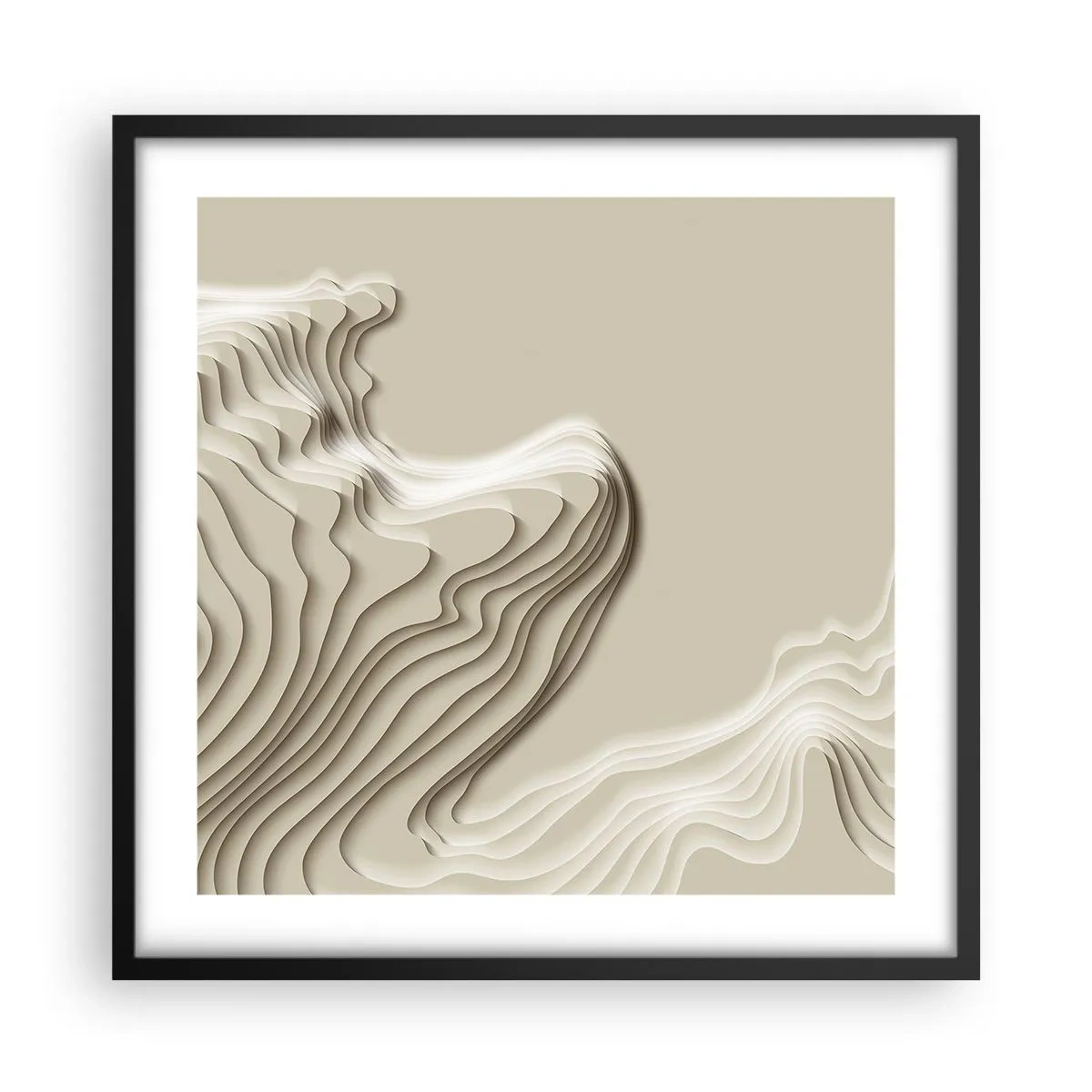 Affiche dans un cadre noir - Poster - Topographie artistique - 50x50 cm