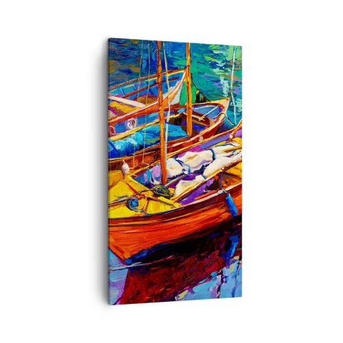 Impression sur toile - Image sur toile - Sur l'eau épaisse de couleurs - 45x80 cm