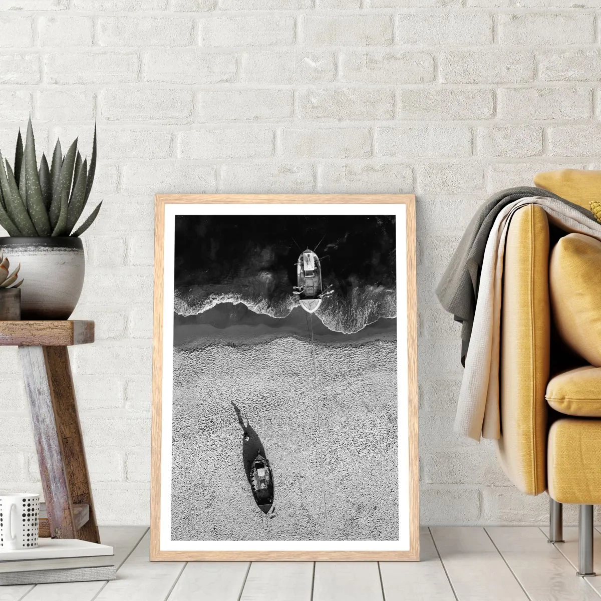 Affiche dans un chêne clair - Poster - Toujours sur le rivage… - 40x50 cm