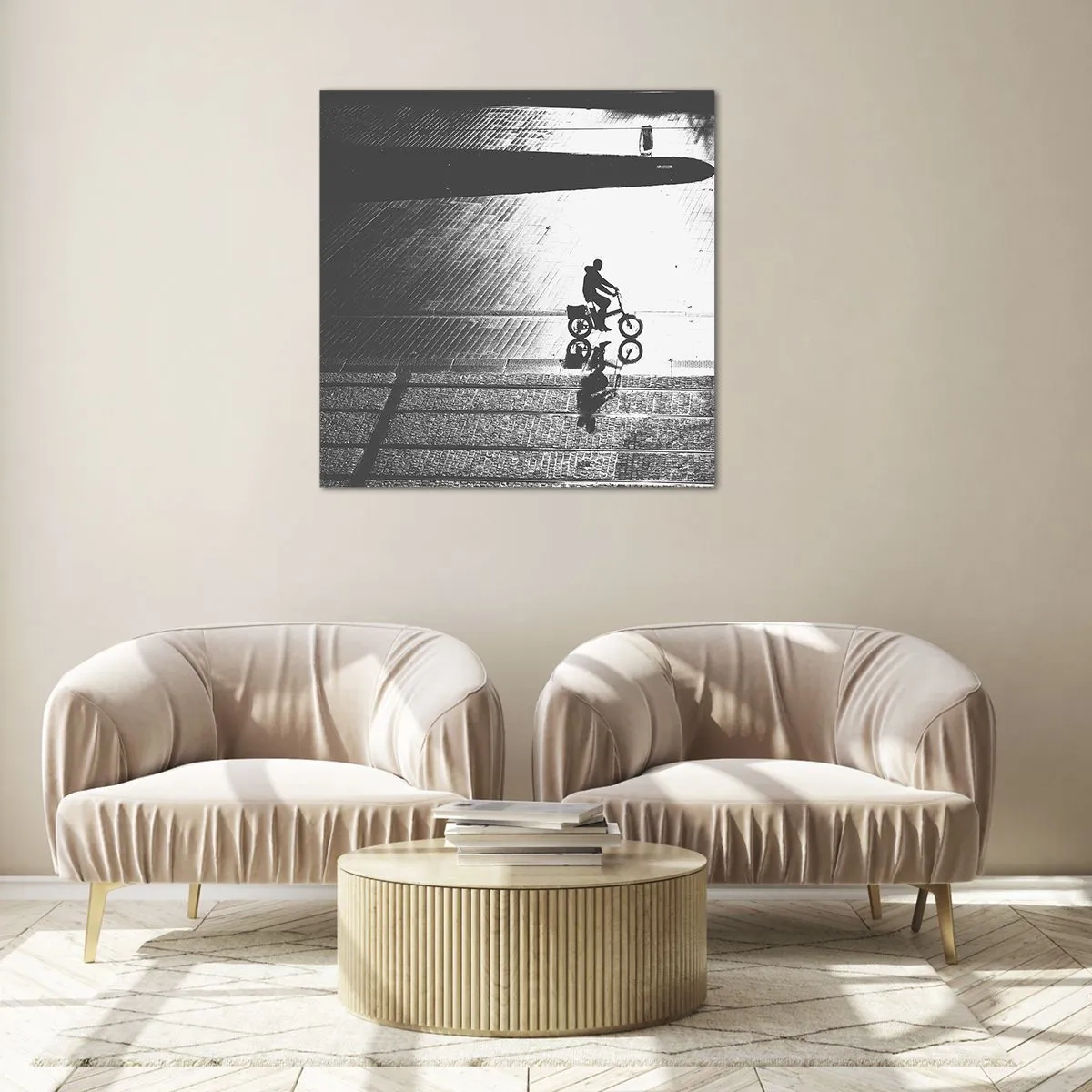 Impression sur verre - Image sur verre - Devant moi, à travers la ville - 70x70 cm