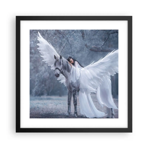 Affiche dans un cadre noir - Poster - Un moment inspiré - 40x40 cm