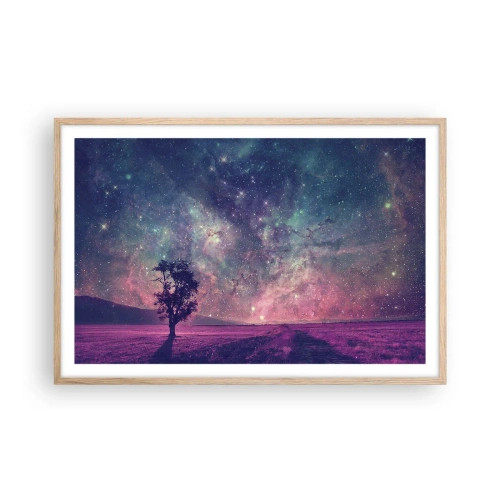 Affiche dans un chêne clair - Poster - Sous un ciel magique - 91x61 cm