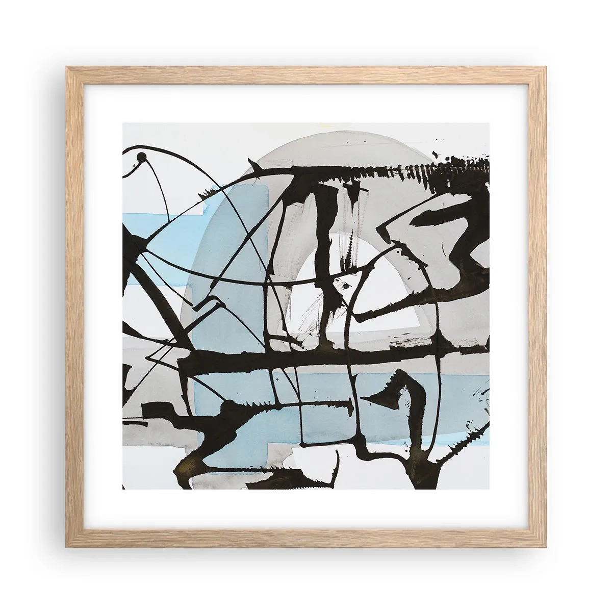 Affiche dans un chêne clair - Poster - Bleu malgré tout - 40x40 cm