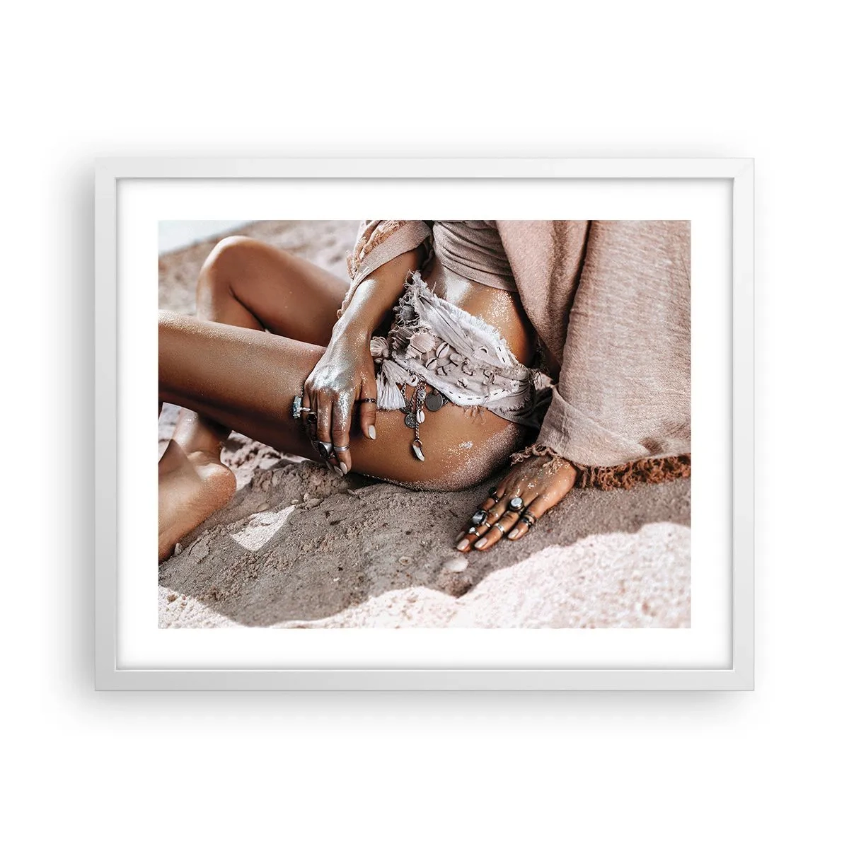 Affiche dans un cadre blanc - Poster - Rejeté par la vague? - 50x40 cm