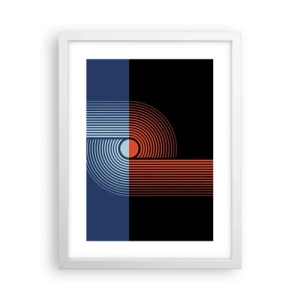 Affiche dans un cadre blanc - Poster - Dans une étreinte géométrique - 30x40 cm