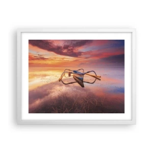 Affiche dans un cadre blanc - Poster - Le calme d'une soirée tropicale - 50x40 cm