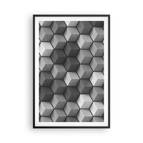 Affiche dans un cadre noir - Poster - Puzzle cubiste - 61x91 cm