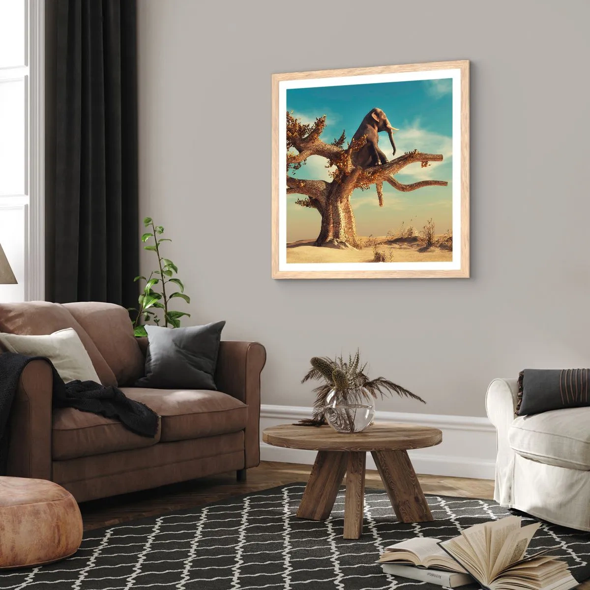 Affiche dans un chêne clair - Poster - Nouveau point de vue - 30x30 cm