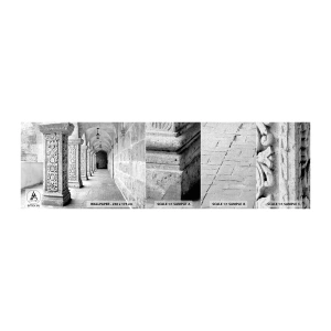 Échantillon de Papier Peint Premium Canvas - Où cela mène-t-il…? - Architecture, Morceau, Noir et blanc - 100x30 cm