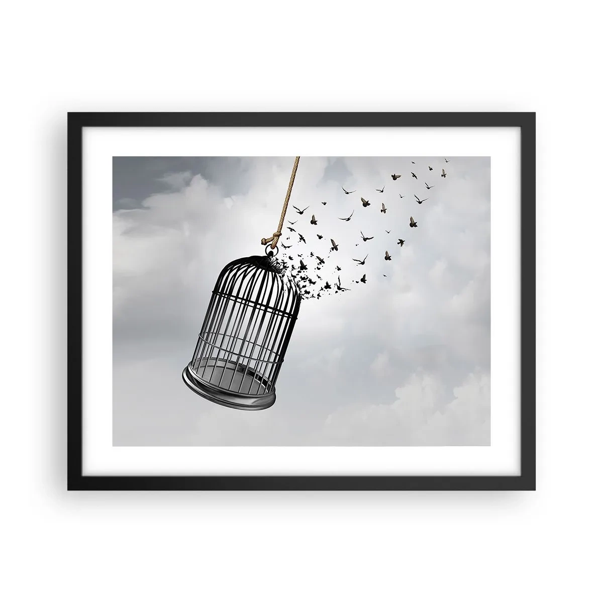 Affiche dans un cadre noir - Poster - Foie...Espoir...Liberté! - 50x40 cm