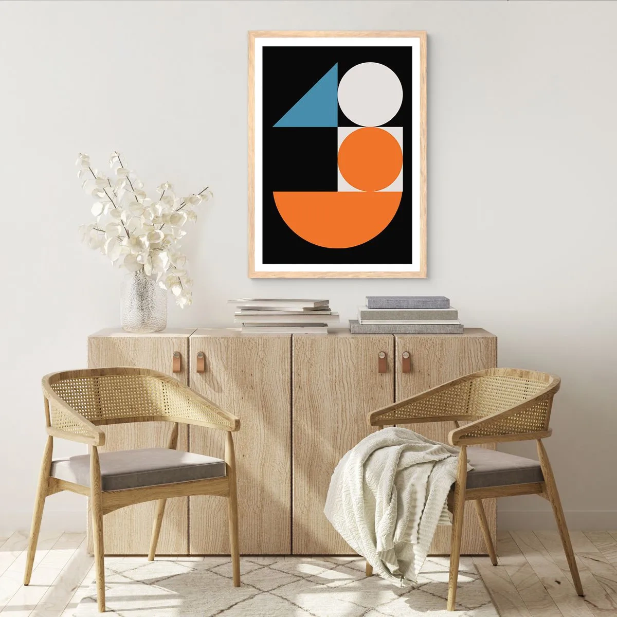 Affiche dans un chêne clair - Poster - Rangement de figures - 40x50 cm