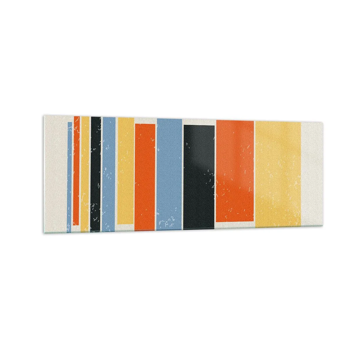 Impression sur verre - Image sur verre - Des rectangles colorés dans un arrangement moderne - 140x50cm - Notation musicale - Décoration murale moderne pour le salon et la chambre ARTTOR