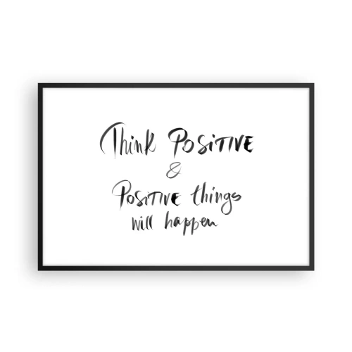 Affiche dans un cadre noir - Poster - Comment vivre? - 91x61 cm