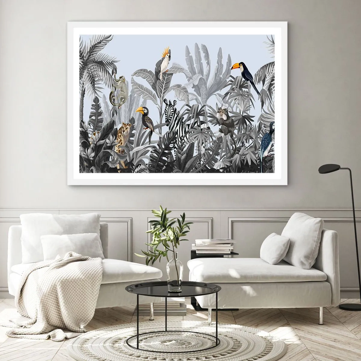 Affiche dans un cadre blanc - Poster - Conte de fées africain - 100x70 cm