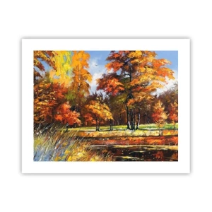 Affiche - Poster - Paysage en or et bronze - 50x40 cm