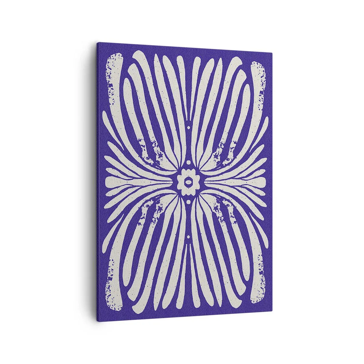 Impression sur toile - Image sur toile - Motif ethnique dans les tons violet et blanc - 50x70cm - Inspirations ethniques - Décoration murale moderne pour le salon et la chambre ARTTOR