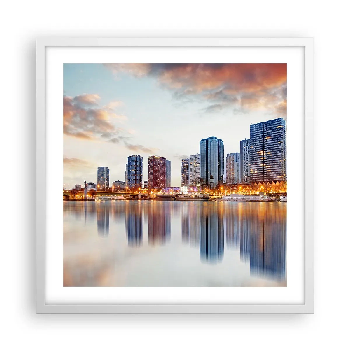 Affiche dans un cadre blanc - Poster - La tranquillité monumentale de Paris - 50x50 cm