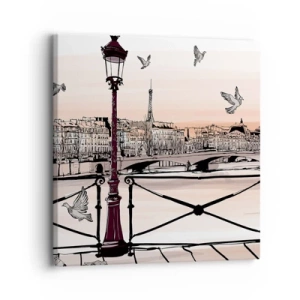 Impression sur toile - Image sur toile - Sur les toits de Paris - 30x30 cm