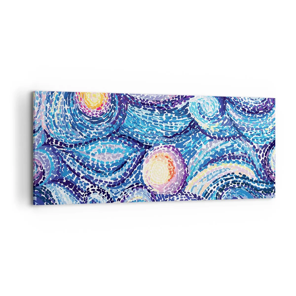 Impression sur toile - Image sur toile - Une interprétation artistique du ciel étoilé dans le style de Van Gogh - 120x50cm - D'après un tableau de van Gogh - Décoration murale moderne pour le salon et la chambre ARTTOR