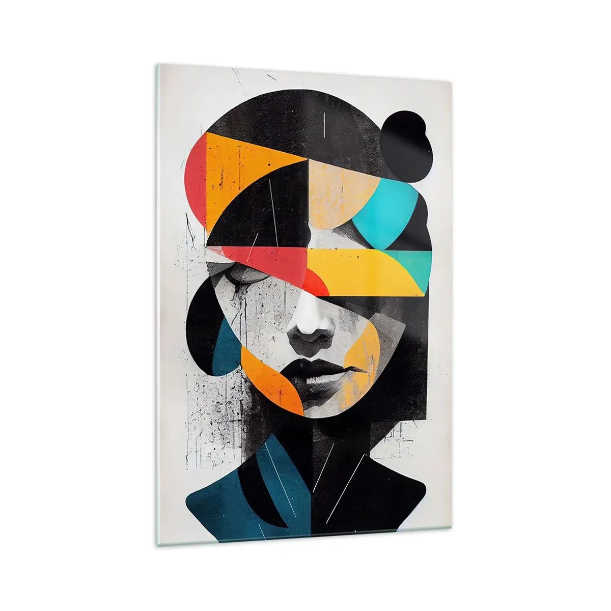 Impression sur verre - Image sur verre - Portrait intérieur multicolore - 70x100 cm