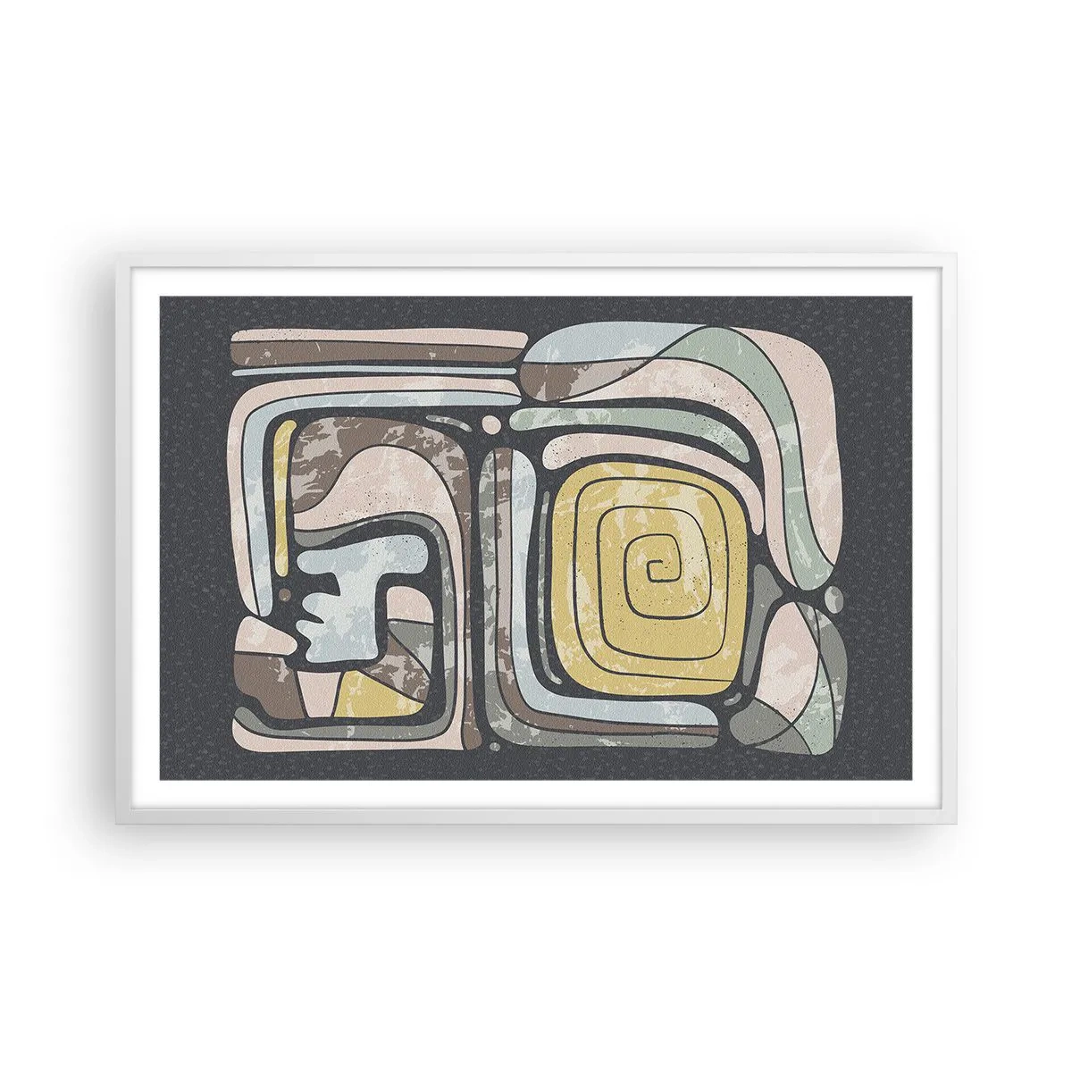 Affiche dans un cadre blanc - Poster - L'abstraction dans l'esprit précolombien - 91x61 cm