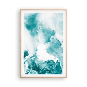 Affiche dans un chêne clair - Poster - Marécage bleu - 61x91 cm