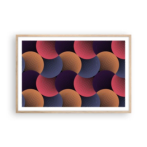 Affiche dans un chêne clair - Poster - Dans un rythme circulaire - 91x61 cm