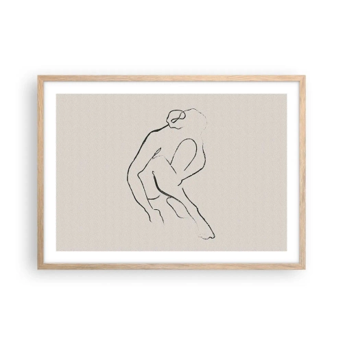 Affiche dans un chêne clair - Poster - Croquis intime - 70x50 cm