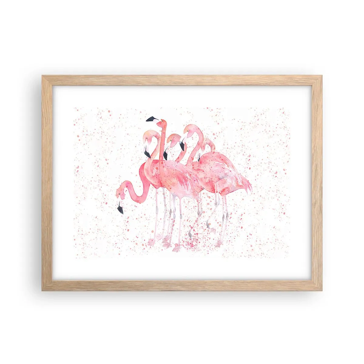 Affiche dans un chêne clair - Poster - Ensemble rose - 40x30 cm