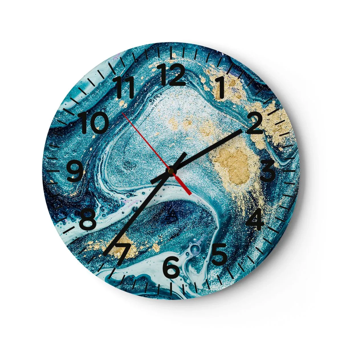Horloge murale - Pendule murale - Vortex bleu - 40x40 cm