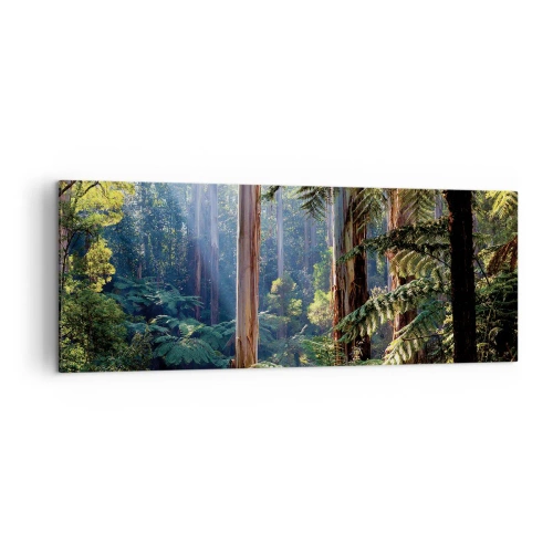 Impression sur toile - Image sur toile - Forêt tropicale illuminée par les rayons du soleil - 140x50cm - Fable de la forêt - Décoration murale moderne pour le salon et la chambre ARTTOR