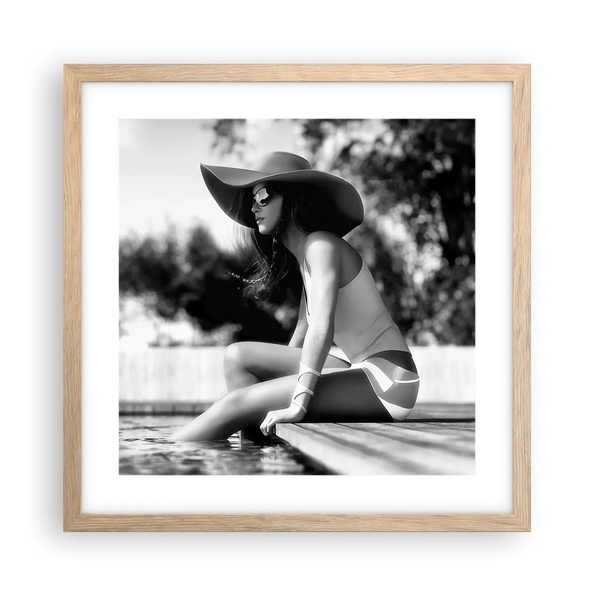 Affiche dans un chêne clair - Poster - Rêve d'été - 40x40 cm