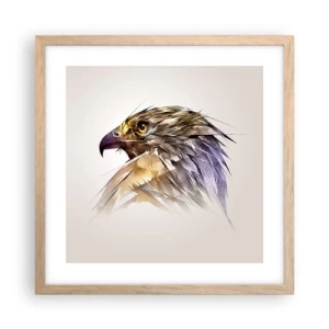 Affiche dans un chêne clair - Poster - Portrait d'un guerrier - 40x40 cm