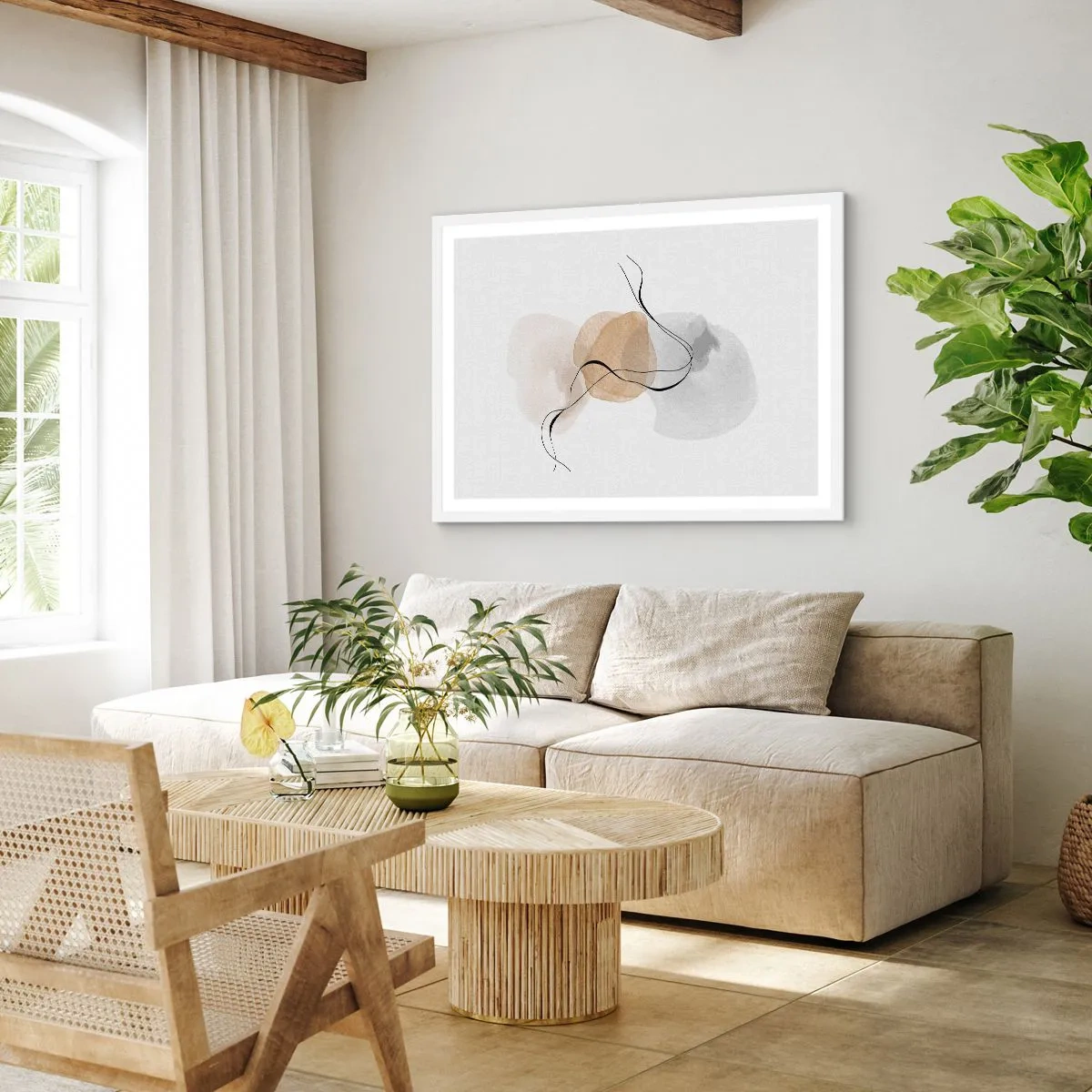 Affiche dans un cadre blanc - Poster - Perles d'air - 70x50 cm