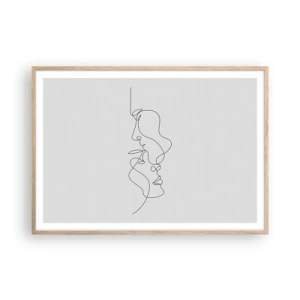 Affiche dans un chêne clair - Poster - Chaleur de désir renaissant - 100x70 cm