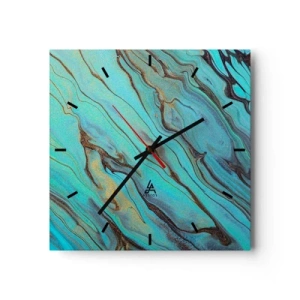 Horloge murale - Pendule murale - Marée turquoise - 40x40 cm
