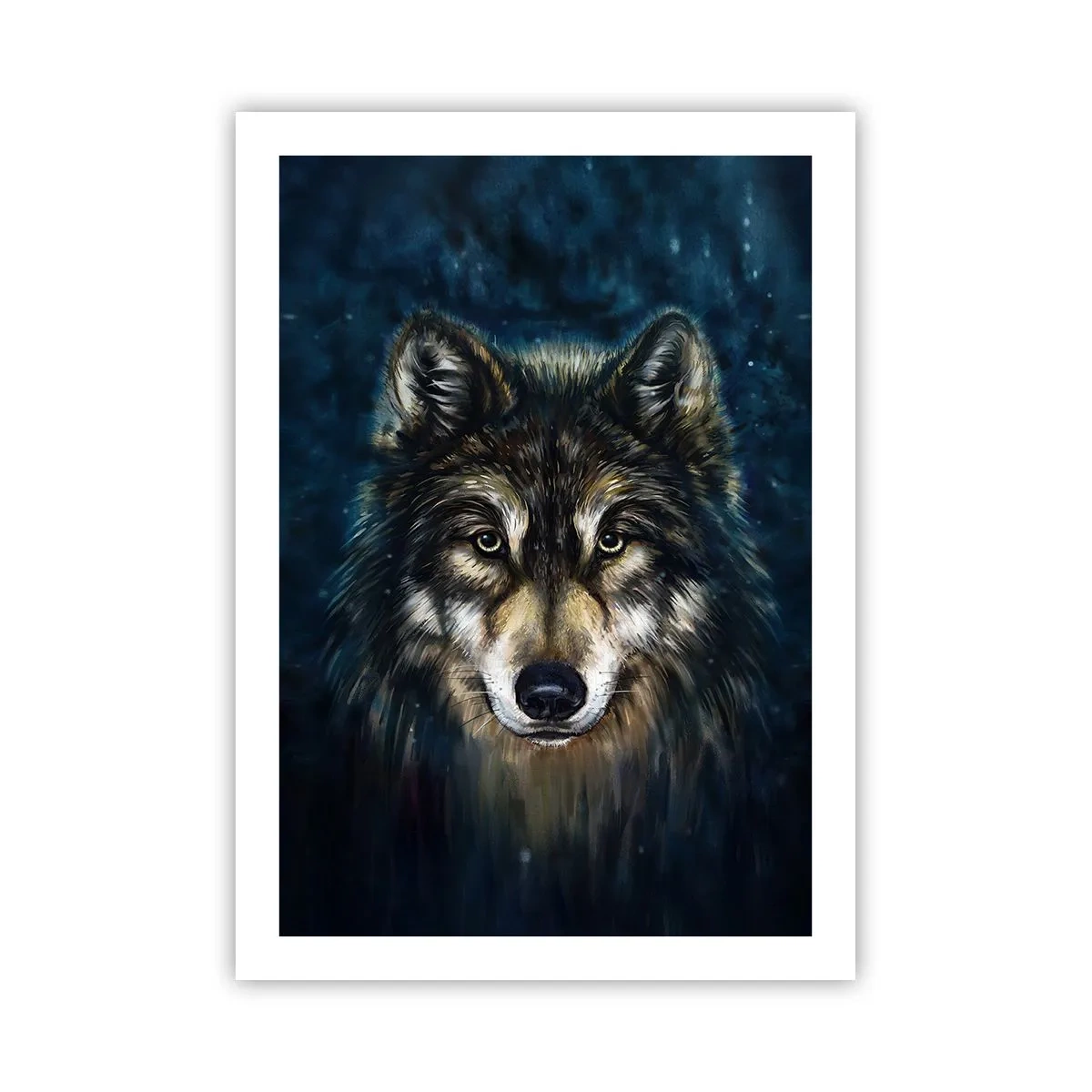 Affiche - Poster - Portrait d'un loup dans un ton sombre et artistique - 50x70cm - Alpha? Et oméga - Décoration murale moderne pour le salon et la chambre ARTTOR