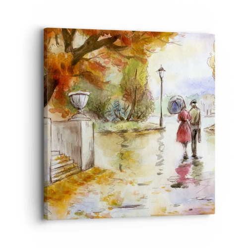 Impression sur toile - Image sur toile - Automne romantique dans le parc - 30x30 cm