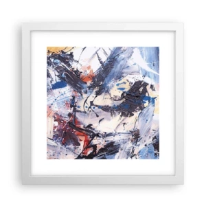 Affiche dans un cadre blanc - Poster - La danse folle de l'abstrait - 30x30 cm