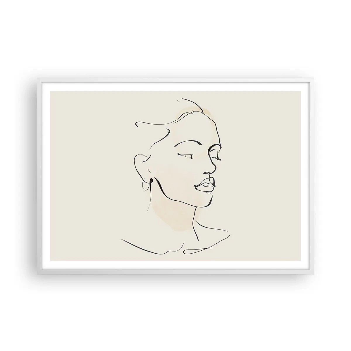 Affiche dans un cadre blanc - Poster - Une ligne certaine - 100x70 cm